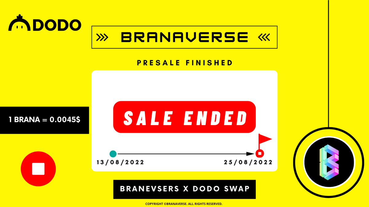 Successful last phase had been ended.  

Our launch will be on 1st days of September on <a href="/CoinTigerEX/">CoinTiger</a>
Stay Tuned

#Brana #Branaversian #nftart #NFTCommmunity #NFTartists #Nfts #NFTCollection #Nft #NFTMarketplace