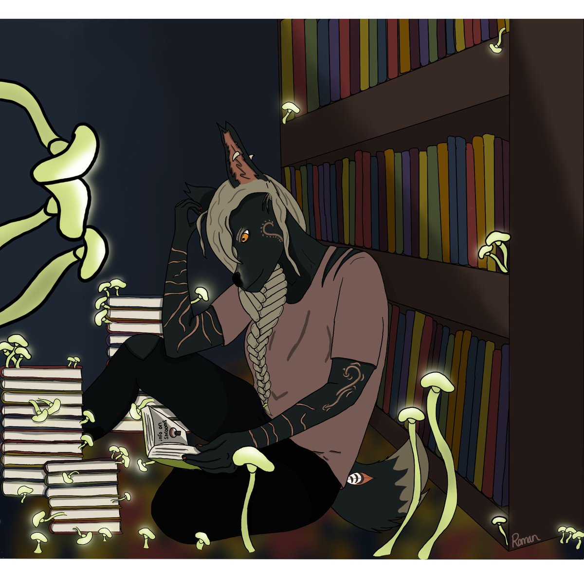 xRomanCandle's tweet photo. Gift art for someone in my discord server! Her use only! #mushrooms #anthro #anthroart #furry #furryart #furryfandom #furryartwork #fullbackground #shaded https://t.co/ocp25kjyVR