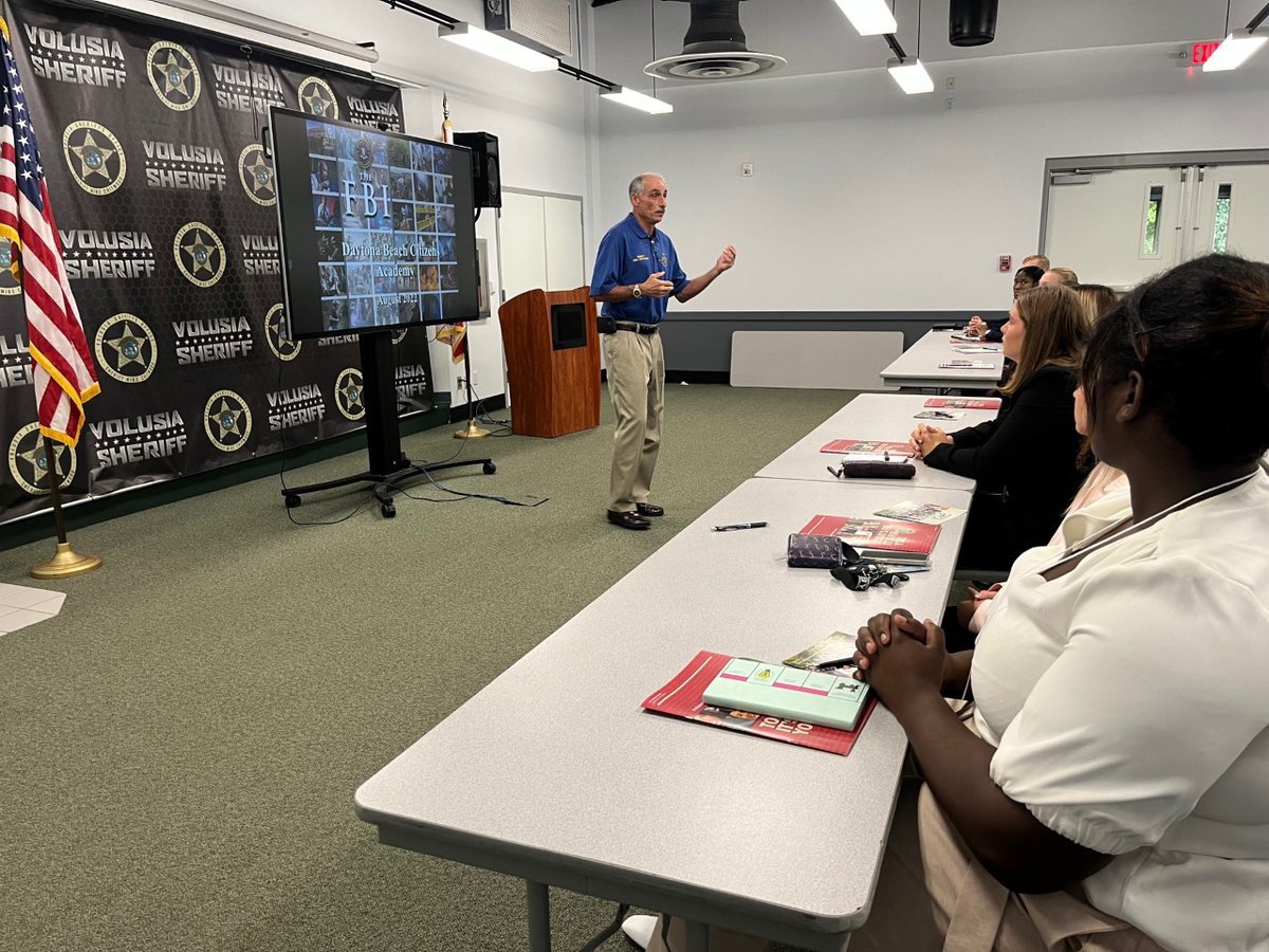 FBIJacksonville's tweet photo. Today @FBIJacksonville &amp; @VolusiaSheriff are hosting a Collegiate Academy for  50 students from @bethunecookman @EmbryRiddle @StetsonU @FlaglerCollege @UCF &amp; @DSC_News. Read more about our efforts to develop future leaders in law enforcement here: https://t.co/Y5WBxHoyu1 #FBIJobs https://t.co/1OR1Kgf2vm