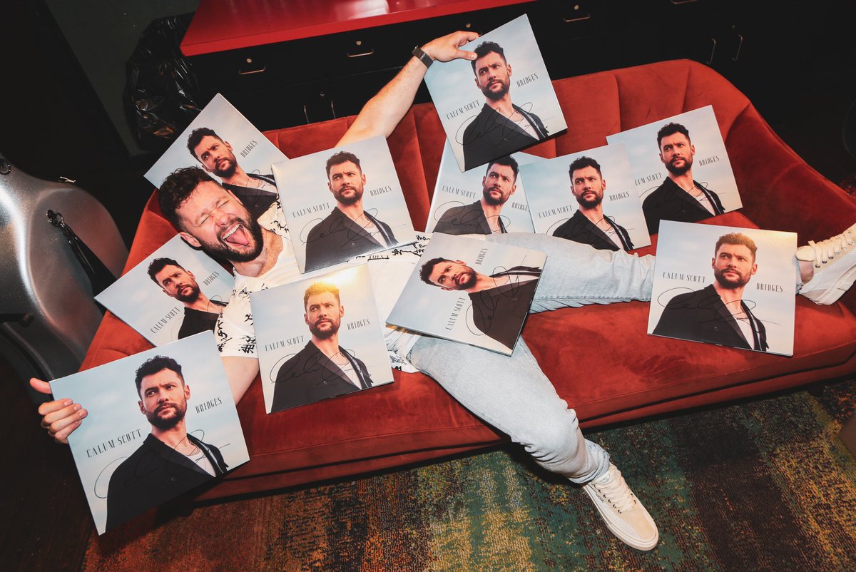 calumscott's tweet photo. My 'Bridges' vinyls are available at all shows on the tour and from my online store too! Get yours now so I can finally get these ones off me and do a show.. 🤦🏻‍♂️😂 https://t.co/Bku2Dxnh5Z