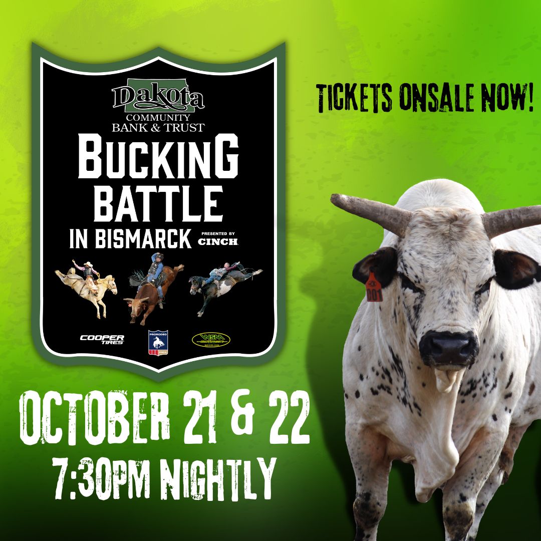 Come out and enjoy the action of Bucking Battle in Bismarck on October 21 &amp; 22!

Get your tickets here:
🚶: Visit the Box Office | M-F: 11AM - 2 PM
📞: 800-514-3849
🎟: bit.ly/BismarckBuckin…