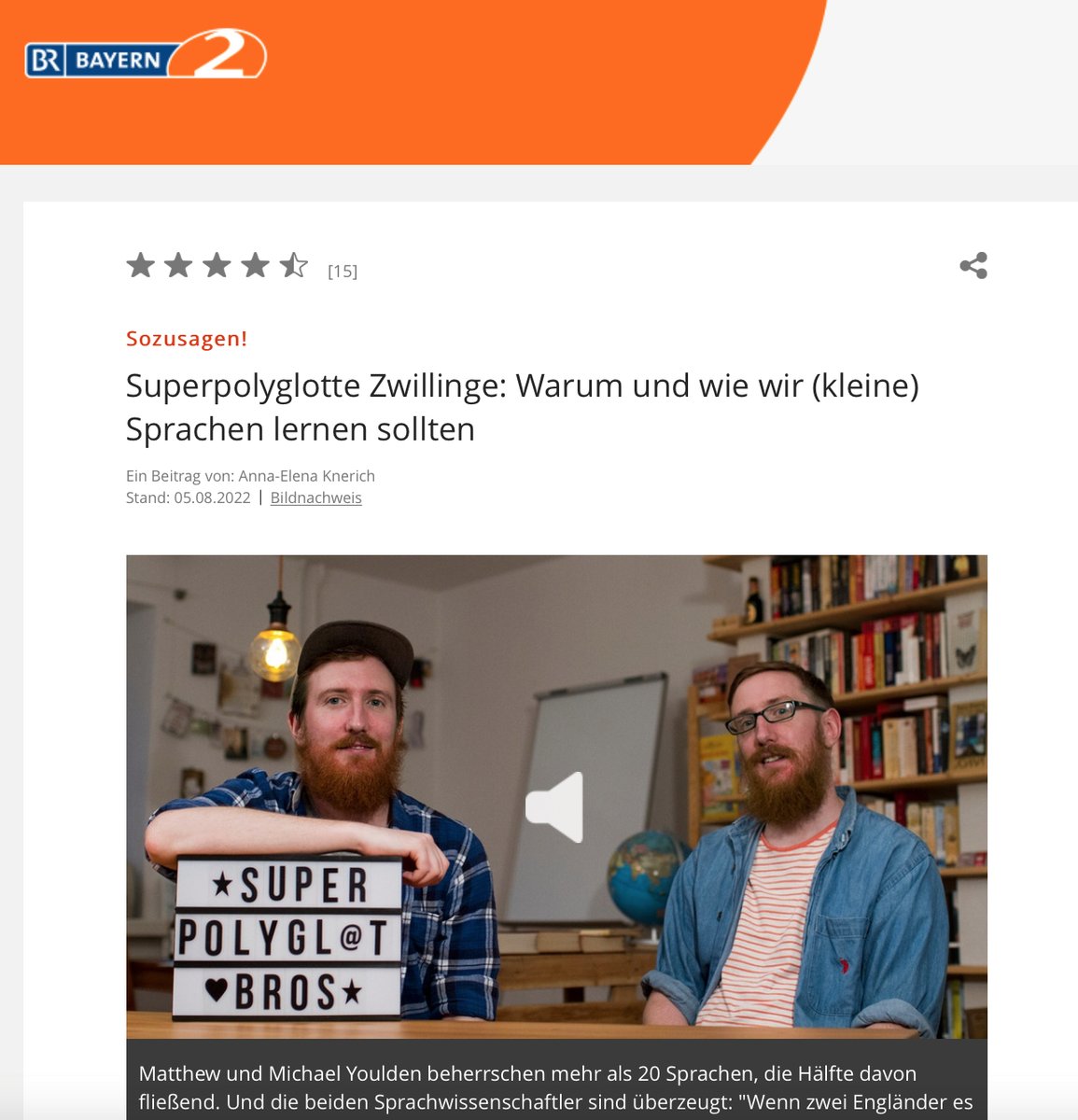 Griaß eich! We recently had the pleasure of talking to @BR_Kultur and <a href="/AnnaElenaKNE/">Anna-Elena Knerich</a> on the podcast Sozusagen! about the importance of learning languages, how they help us come together and why all languages are important. Check it out here: br.de/radio/bayern2/…
