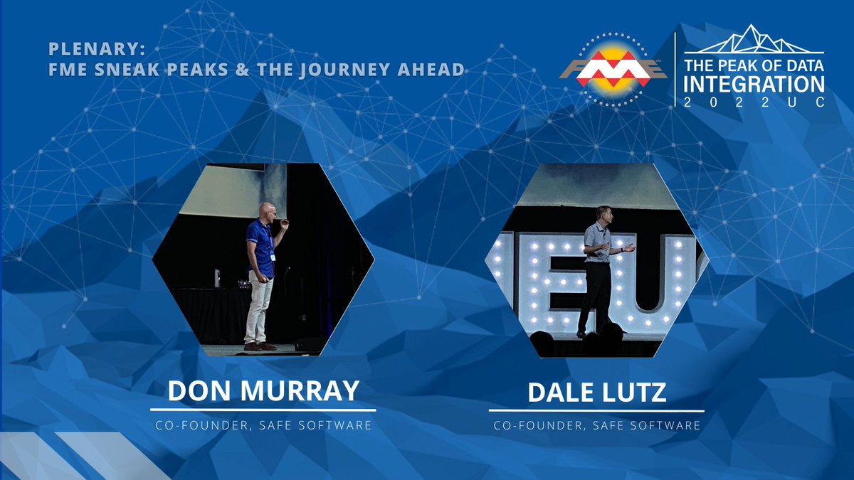 SafeSoftware's tweet photo. Plenary morning session with our co-founders - FME Sneak Peaks &amp; The Journey Ahead

#FMEUC22 #FME #FMEdata #FMEdataintegration #DataIntegrationEvent #TechEvents2022 https://t.co/9nqx4977h4