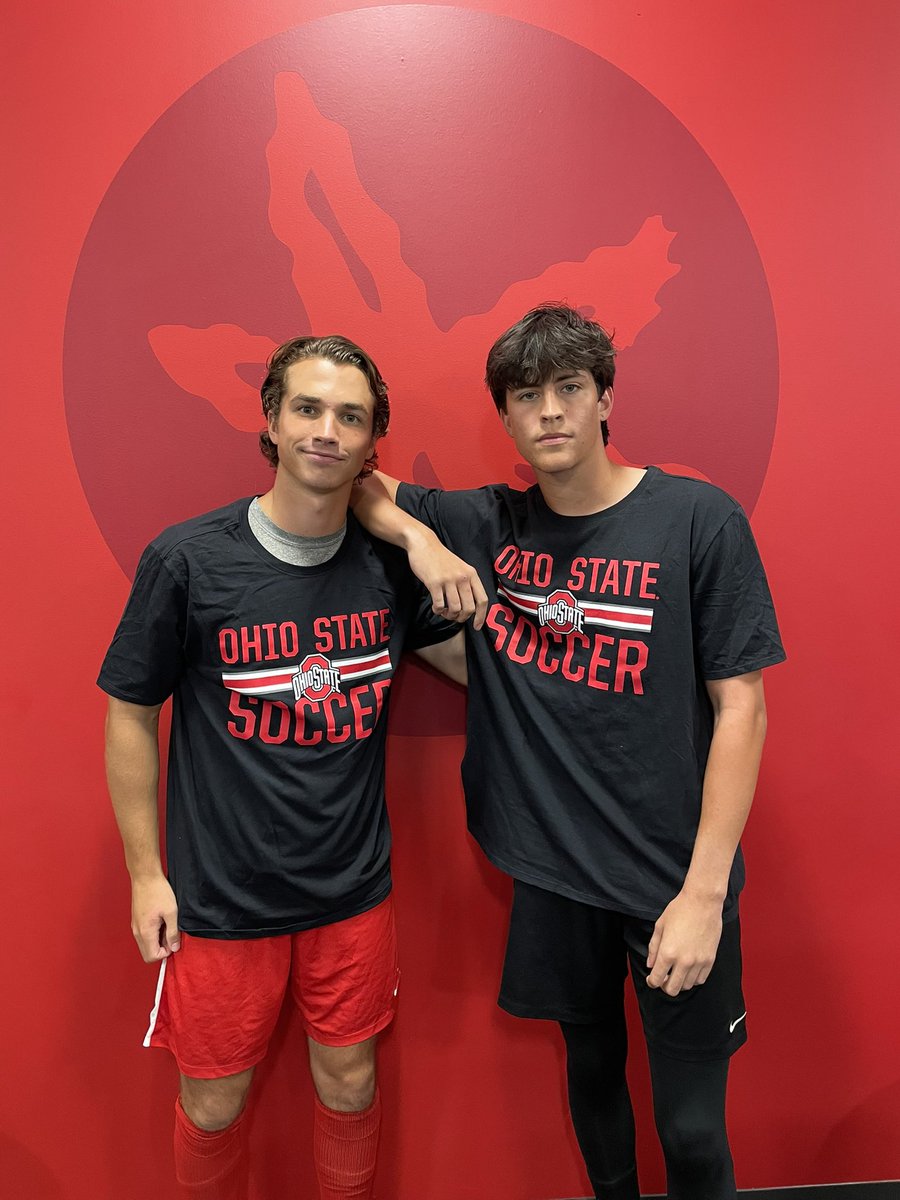 OhioStateMSOC's tweet photo. Kickoff for game 2 of the Wolstein Classic is Sunday at 6 PM. 700 of these black t-shirts will be given out at the gates! Be sure to get to JOMS early to get yours!

#GoBucks https://t.co/KdDyI8EUvx