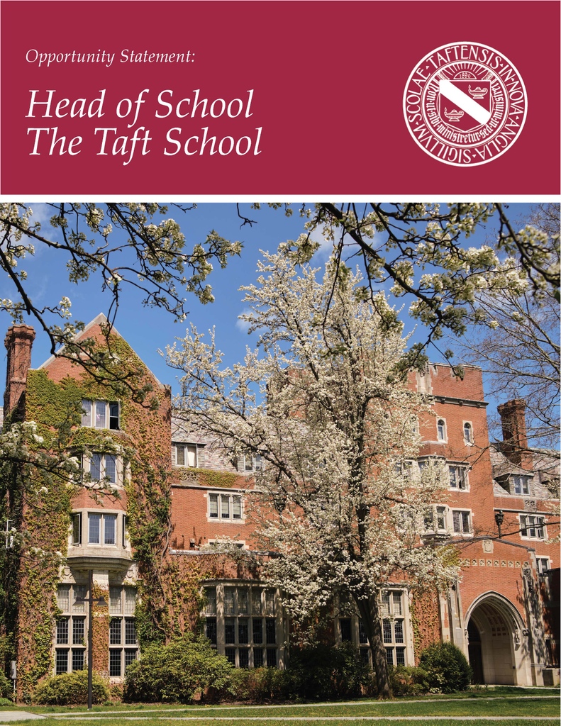 The latest update from Taft’s Head of School Search Committee (including the Head of School Opportunity Statement) was emailed to Taft community members today. Read the email here: conta.cc/3AqunXN Read the Opportunity Statement here: bit.ly/3AsoM2V