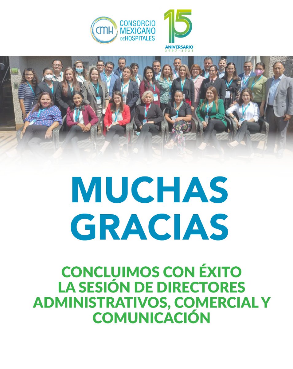 CMHAC's tweet photo. Se llevó acabo nuestro primer evento presencial desde que comenzó la pandemia, fue un gusto volver a reunirnos con ustedes.

Gracias a los representantes de nuestros hospitales y a los ponentes por su asistencia y participación.

¡Nos vemos en la Reunión Directiva 2023! https://t.co/FJwBGK79UD