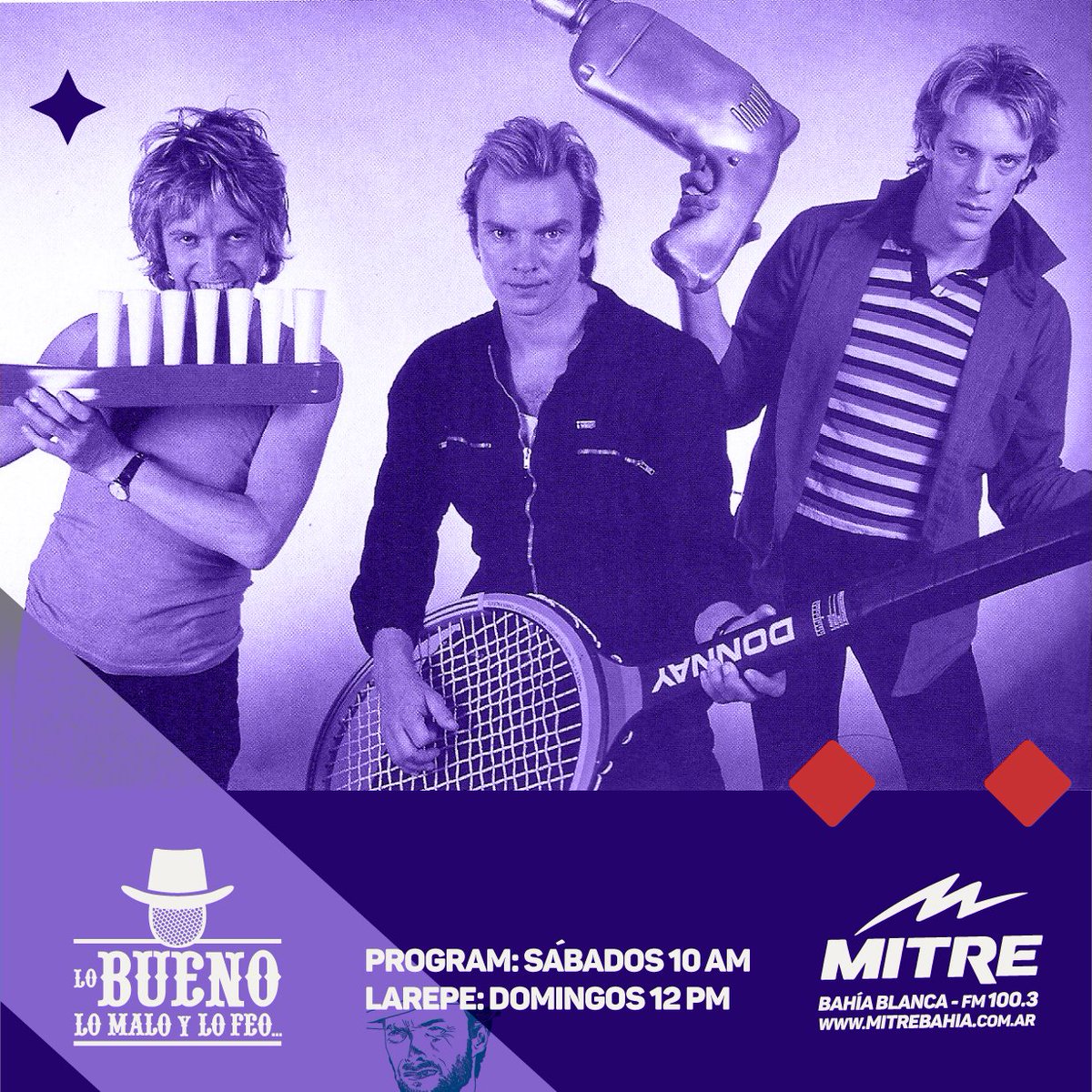 lobuenoradio's tweet photo. Buenas!😎Mañana tenemos un programón!!! Escuchanos por la 100.3 mhz o entrá en la página de Mitre Bahia para escucharnos Online ( https://t.co/AfpjNB9g53 ) 
#LoBuenoRadio #Musica #Humor #Noticias #ThePolice #Colombia #Argentina #VenderHumo #Nsn #BahiaBlanca #RadioMitreBahia https://t.co/meRnRFyKZX