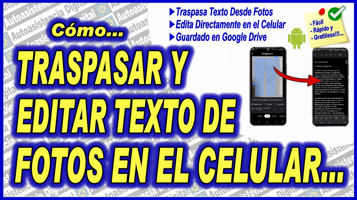 Como Traspasar Texto Desde Fotos y Editar en el Mismo Celular – Autoasistencia Digital autoasistenciadigital.com/traspasar-text… a través de <a href="/AutoasisDigital/">Autoasistencia Digital</a> #PasarTextoaMovil #EditarTexto #ExtraerTexto #TextoDeFotos
