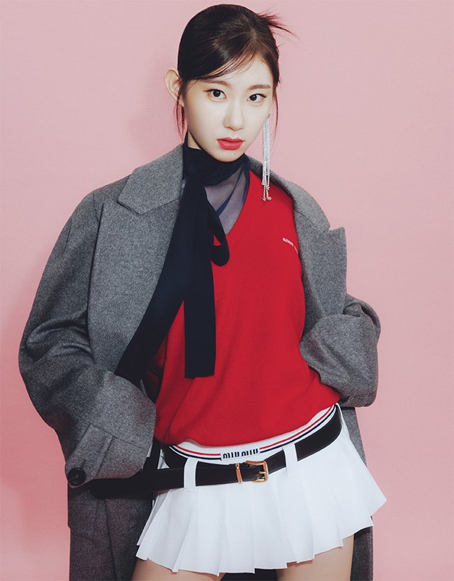 charyeonga's tweet photo. a lady's ability to be stunning surpass the loveliness within girlish clothing. itzy x numero tokyo's collaboration in awe when i am flaring with solid red. ⚘ https://t.co/Knnahv0z0C