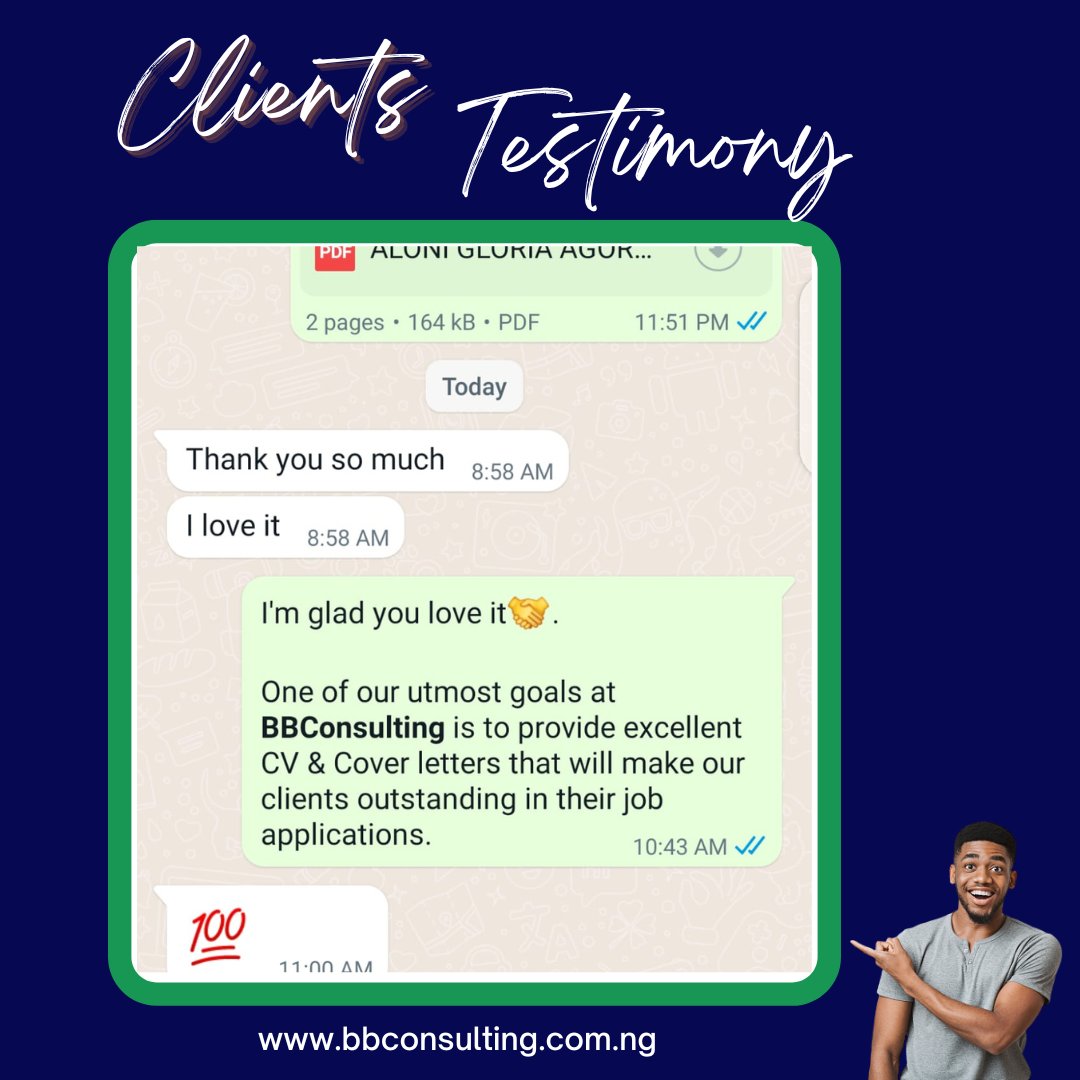BusinessBreeder's tweet photo. We understand what our customers need, how they need it, and the reason for the need.

This makes us give them exceptional services that satisfy these needs.

#customerexperience #customerfeedback #testimony #CV #coverletter #resume #recruitment https://t.co/UV3WsQqBdA