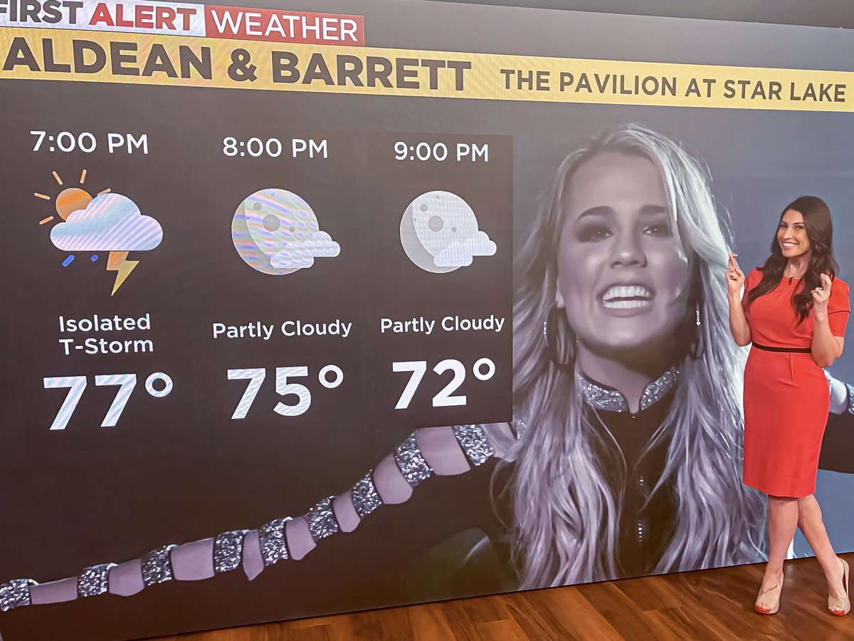 MaryOursWX's tweet photo. @GabbyBarrett_ is saying come on no rain for my concert and I’m crossing my fingers it misses! Either way it will be fantastic and I wish I was going because I LOVE them!🤞Get your full @KDKA forecast online at https://t.co/ffNdTodrgz ☔️ https://t.co/1OAfHHcLy9