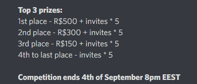 atomictacodev's tweet photo. I'm hosting a discord invite competition, where everyone wins, not just the top inviters!

All you need to do to participate is join the discord and ask me for a link:)
https://t.co/NNdFz5TneF

#robux #robuxgiveaway #robloxdev #oddtanks https://t.co/Qk5DAE5waG