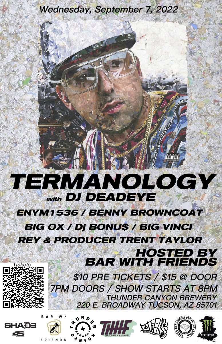 September 7th @CanyonBrewery in #Tucson with @shutupmijo <a href="/DoobyJenkins/">ProducerTrentTaylor</a> <a href="/vinciraps/">BIG Vinci</a> <a href="/oxilla1/">OXimus Victorius Rex</a>
