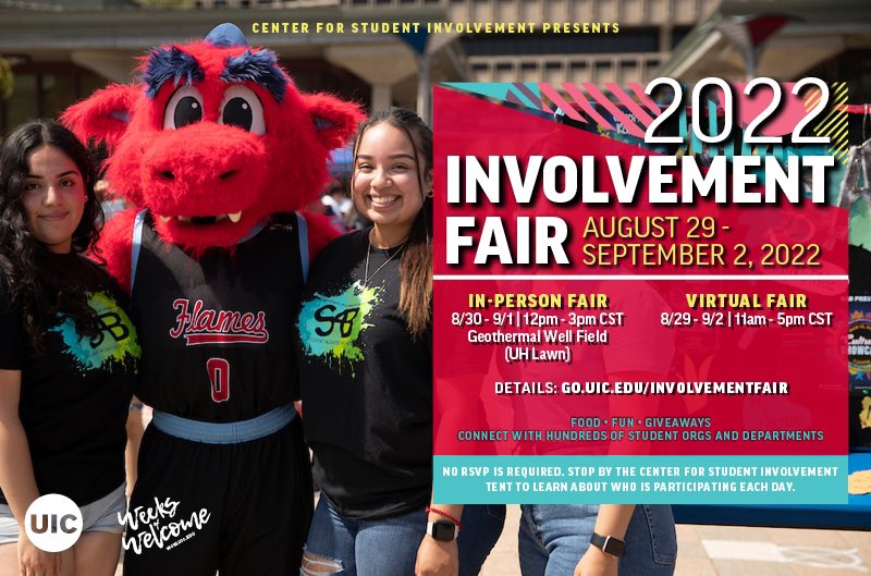 Involvement Fair is next week! See you there! involvement.uic.edu/student-organi…
