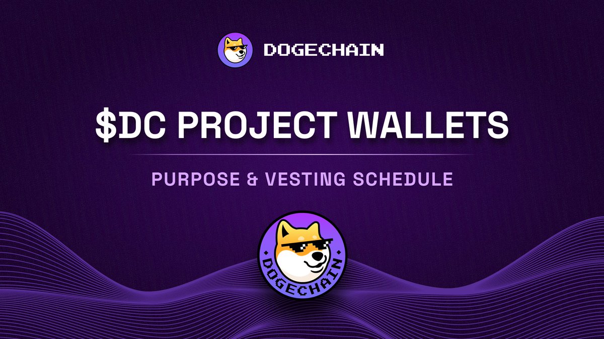 Shibes, take note of our various project wallets, their purpose &amp; vesting schedule 🤓

You can also &amp; read our docs for more information: 
docs.dogechain.dog/docs/tokenomic…