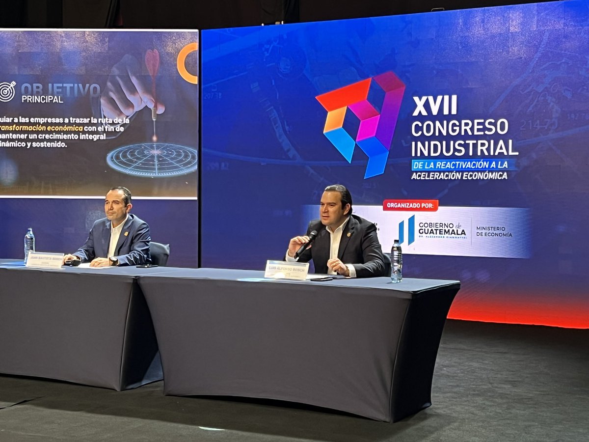 industriaguate's tweet photo. Con el objetivo de guiar a las empresas a trazar la ruta de la aceleración económica para mantener un crecimiento integral, dinámico y sostenido, anunciamos oficialmente el XVII Congreso Industrial, el evento más importante de la industria que CIG realizará junto a @MINECOGT. https://t.co/AOU2qFMHzb
