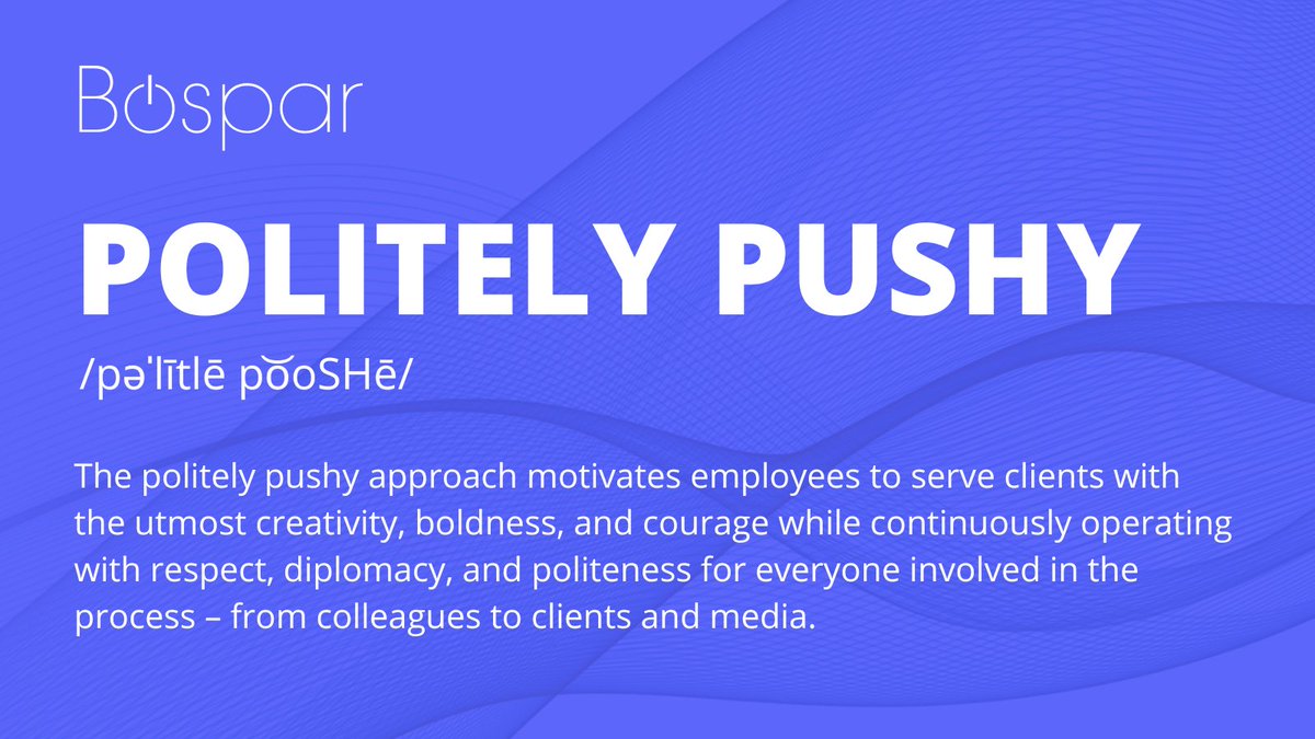 BosparPR's tweet photo. WOW! @PRDaily just featured @BosparPR's "Politely Pushy" approach to #techpr, naming our team's ability to get results for our clients. 

Read the article here: https://t.co/sJQqnksCv7 https://t.co/1fY2qBfMxn