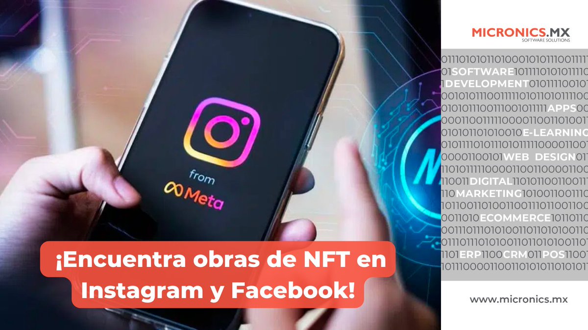 MicronicsMX's tweet photo. Los creadores de NFT de 100 países diferentes podrán exhibir sus obras en Instagram y Facebook. 📲👾
📩 Contáctanos: https://t.co/5jo3SP0Bec
#Micronics #NFT #noticias #tecnologia #mexico #redessociales https://t.co/x4k3qjstgO