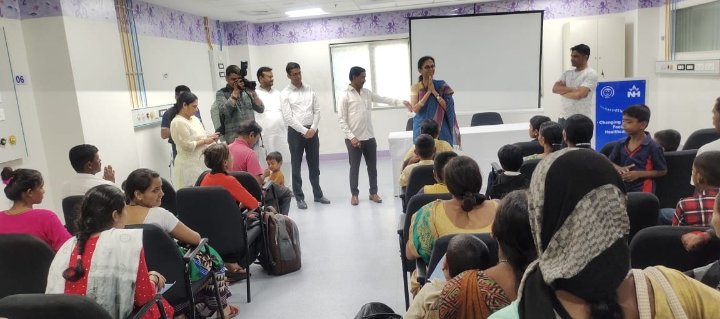 IbrahimSpeakNCP's tweet photo. The #children were screened in association with Nationalist Medical Support Cell, National Child Health Program and #SRCCHospital, #Mumbai. The first batch of 46 babies were admitted to SRCC #Hospital,today Hon. MP #Supriyatai Sule visited the hospital. 
@supriya_sule https://t.co/dpPoqYPNZQ