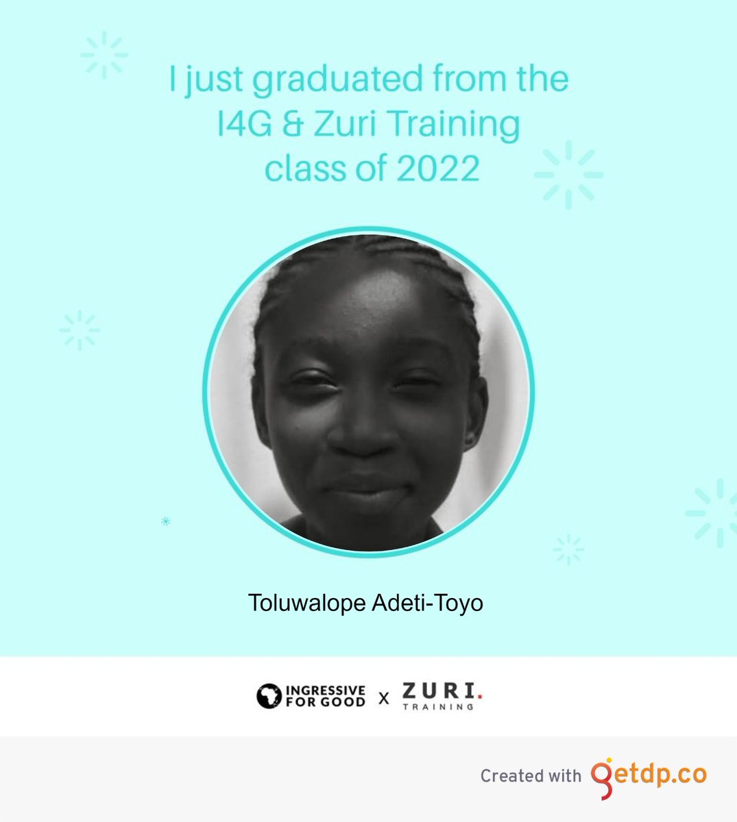 Thank you #I4GxZuri for this.

I am grateful!

I learnt a lot, was pushed, pulled, stretched and here I am graduating today💃💃💃

Thank you! Thank you! Thank you!

The epistles will come later.

#ZuriComrades
@xyluz 
@Ingressive4Good 
@theZuriTeam