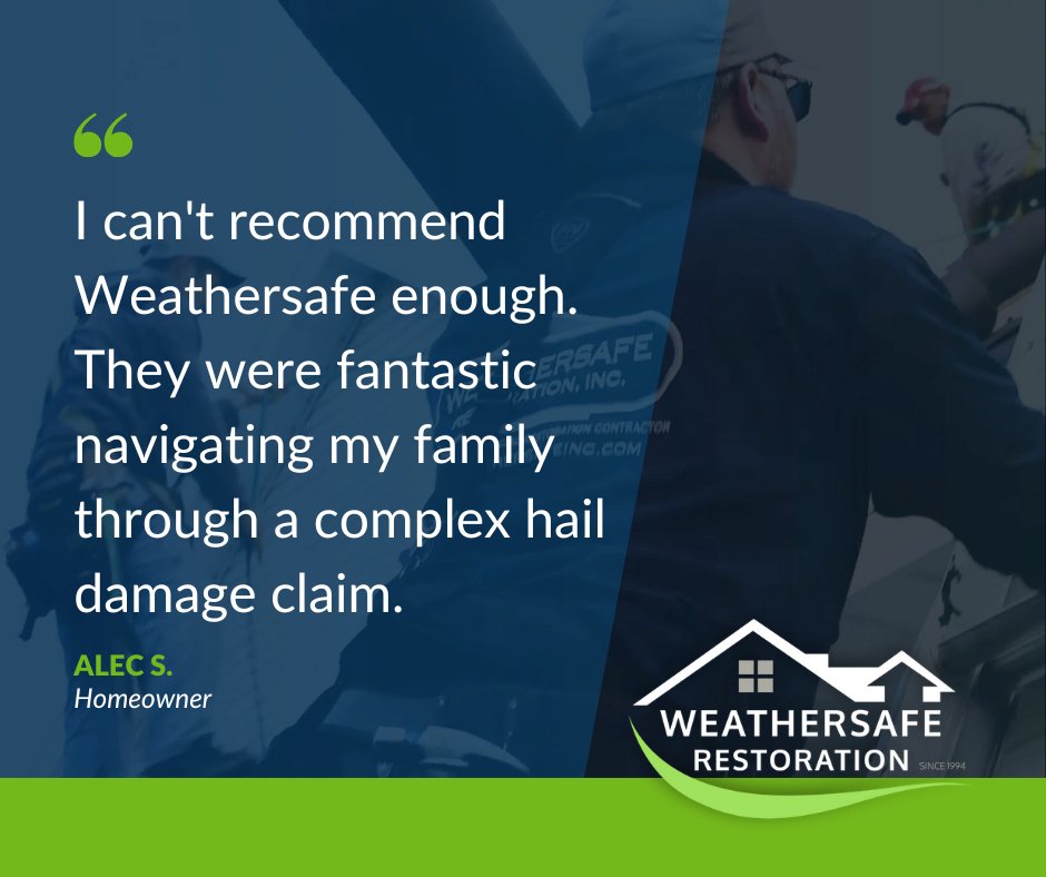 WeathersafeInc's tweet photo. We really appreciate the kind words, Alec! We’re so glad everything worked out for you 😊 #stormdamage #haildamage https://t.co/NU0cLJYVnB