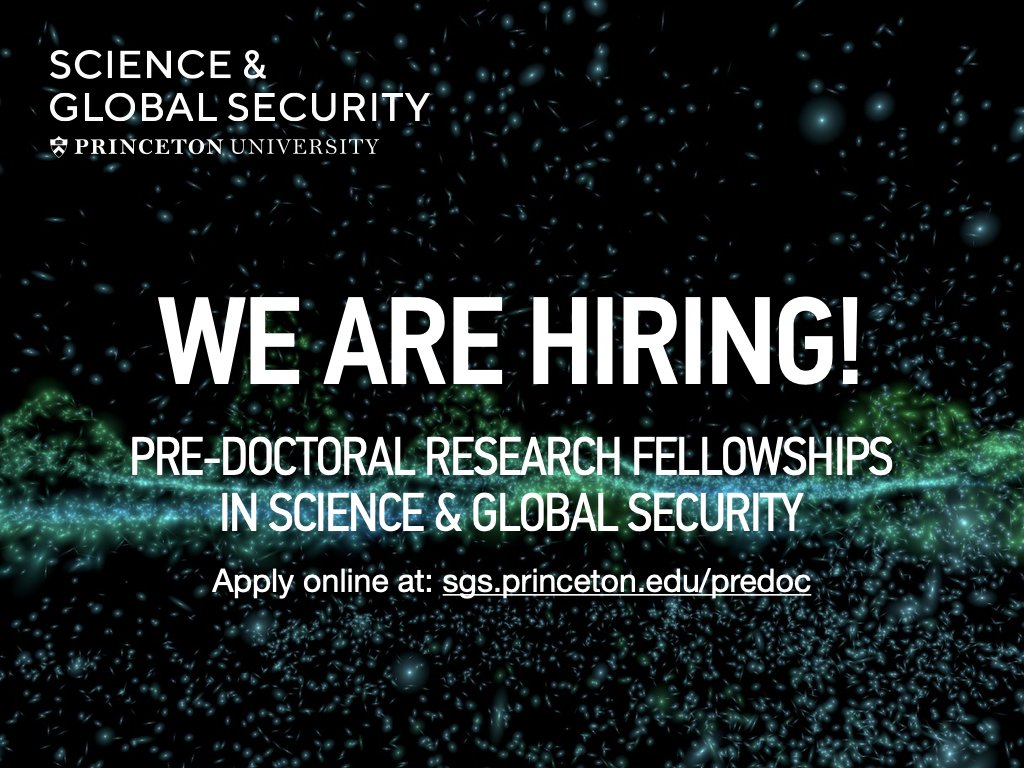 seb6philippe's tweet photo. 🚨JOB ALERT 🚨 The Program on Science &amp; Global Security at @PrincetonSPIA is hiring two pre-doctoral research assistants starting this Fall! #HiringNOW #AcademicTwitter #PrincetonU https://t.co/dzGSkT8a6w