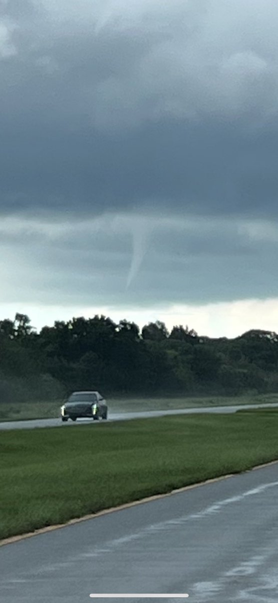 Funnel cloud seen from Kennedy Space Center around 11:50am. <a href="/NWSMelbourne/">NWS Melbourne</a>