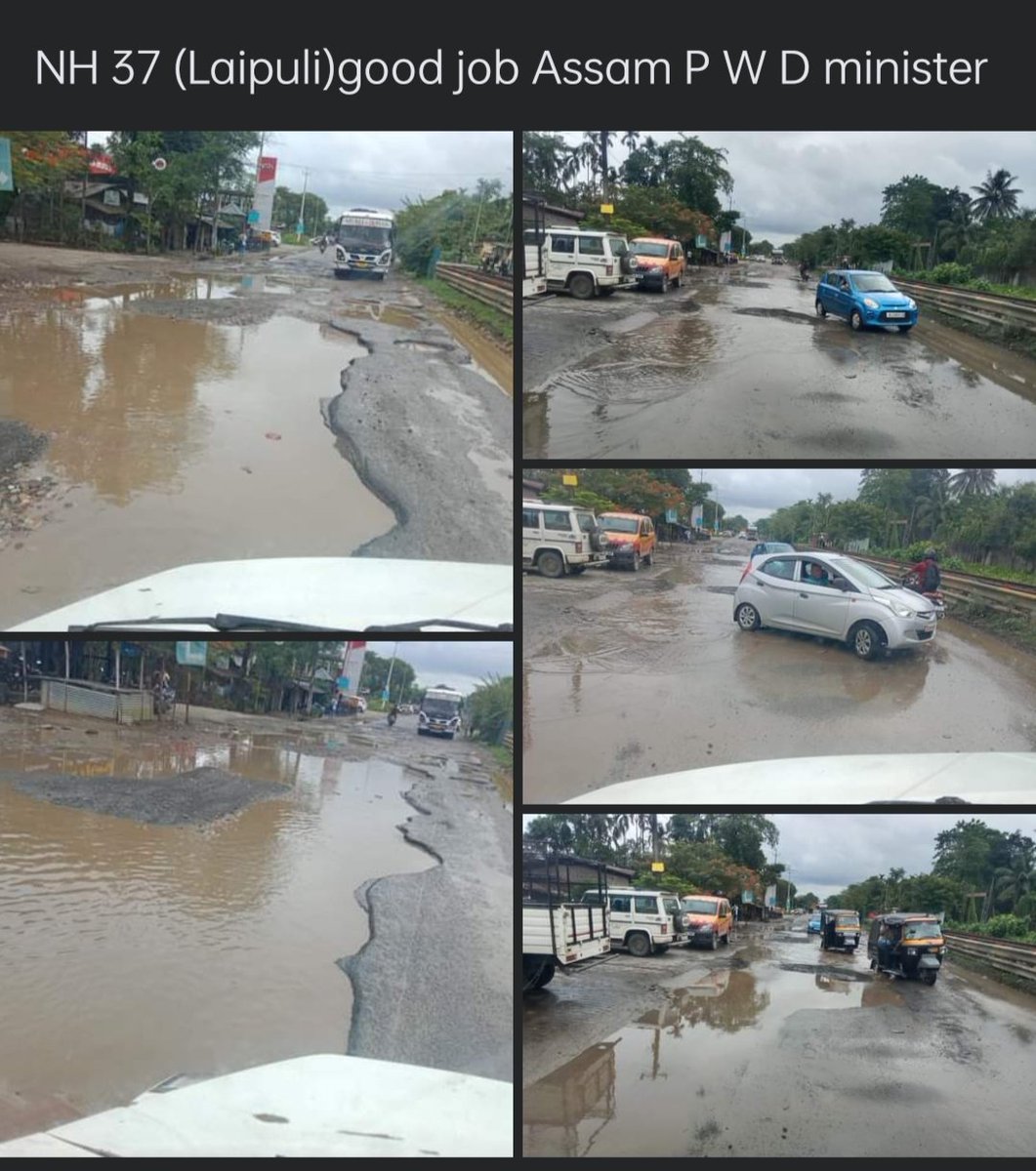 ReanizhB's tweet photo. NH-37 Road conditions ..
@himantabiswa 
@nitin_gadkari 
@CMOfficeAssam 
@DC_office_tsk https://t.co/bcL9488ahD
