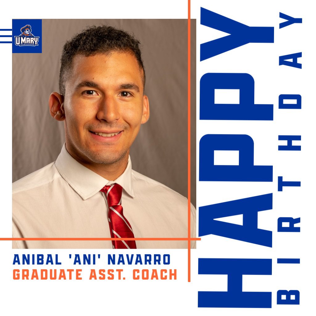 Happy Birthday to our AMAZING Graduate Assistant Coach, Anibal ‘Ani’ Navarro! Wishing you a fabulous day, Coach! #umarywomenssoccer #hooksup #bleedblue #beyourbestyou #hbd