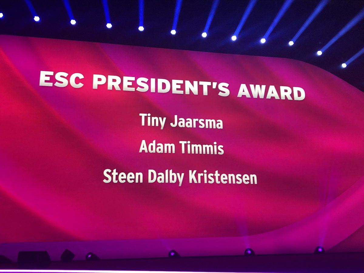Congratualations <a href="/DrJaarsma/">Tiny Jaarsma</a> with the ESC President’s award 🥇 

She received her 🎖 for outstanding contribution to the <a href="/escardio/">European Society of Cardiology</a> 

To name some:
📌former CCNAP president
📌cofounder <a href="/EditorEJCN/">European Journal of Cardiovascular Nursing</a> 
📌part of the development HeartFailurematters.com
📌part of patient guidelines