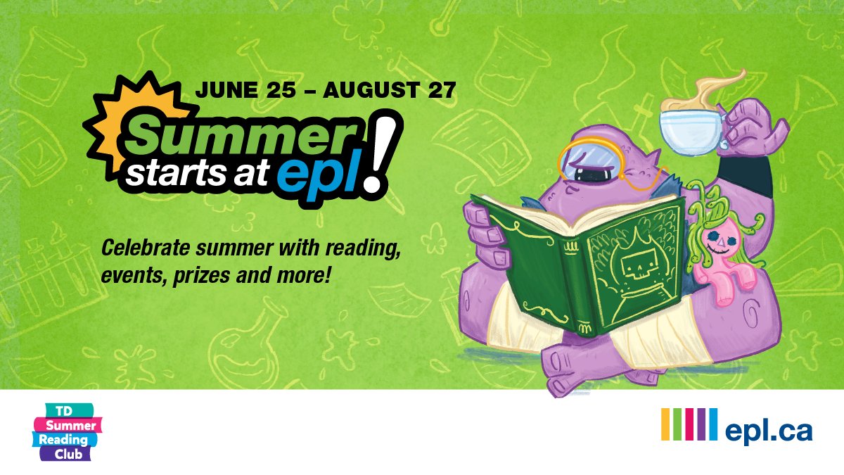 Tomorrow is the last day for #SummerStartsEPL. Before we wrap for another year, make sure your kiddos submit their reading logs (in branch or online) to enter our grand prize draw! Every six hours of reading means a shot at amazing prizes: bit.ly/2Z2fE1d #YEGEvents #YEG