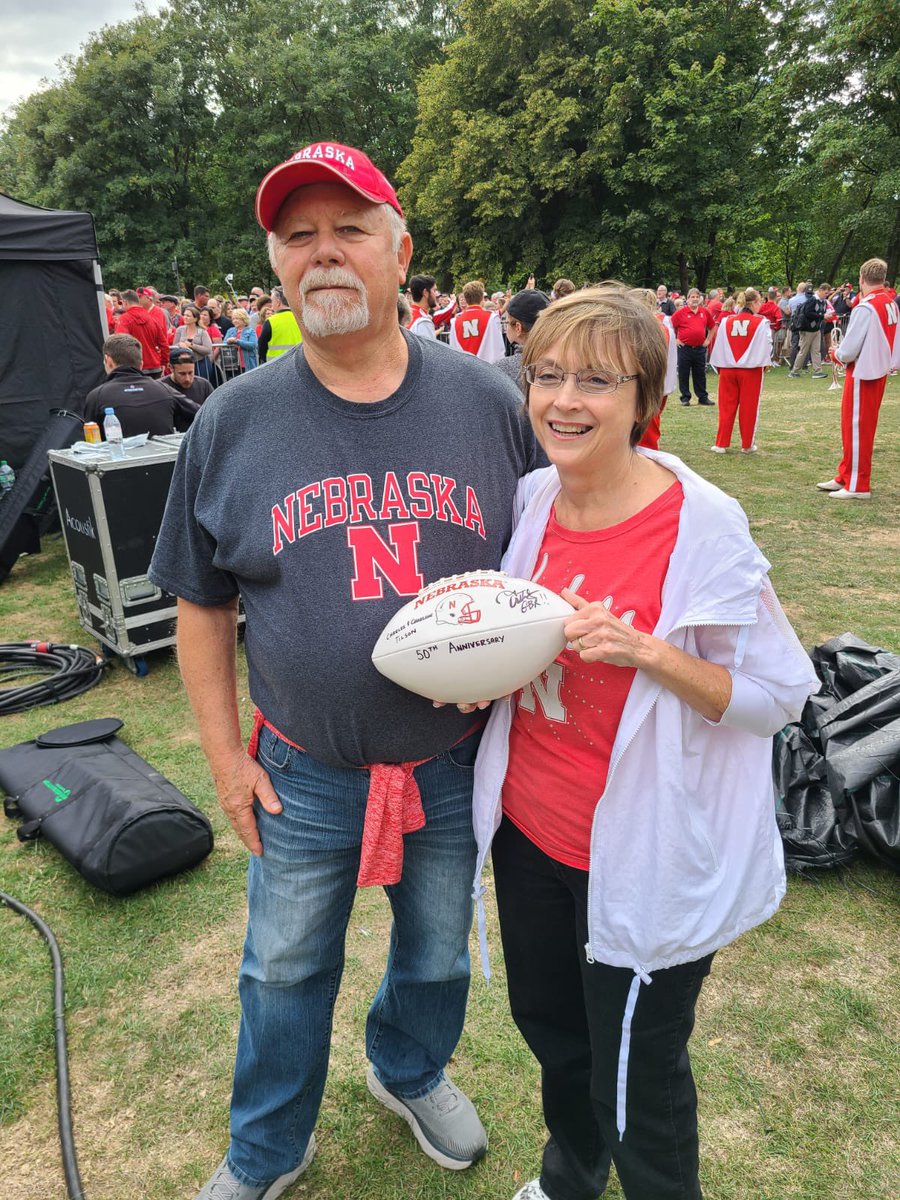 ShaneTilson's tweet photo. This was awesome! Thanks to @Huskers, @TrevAlberts and his staff for helping honor my parents 50th anniversary at the pep rally in Dublin! https://t.co/GWEaKmD69t
