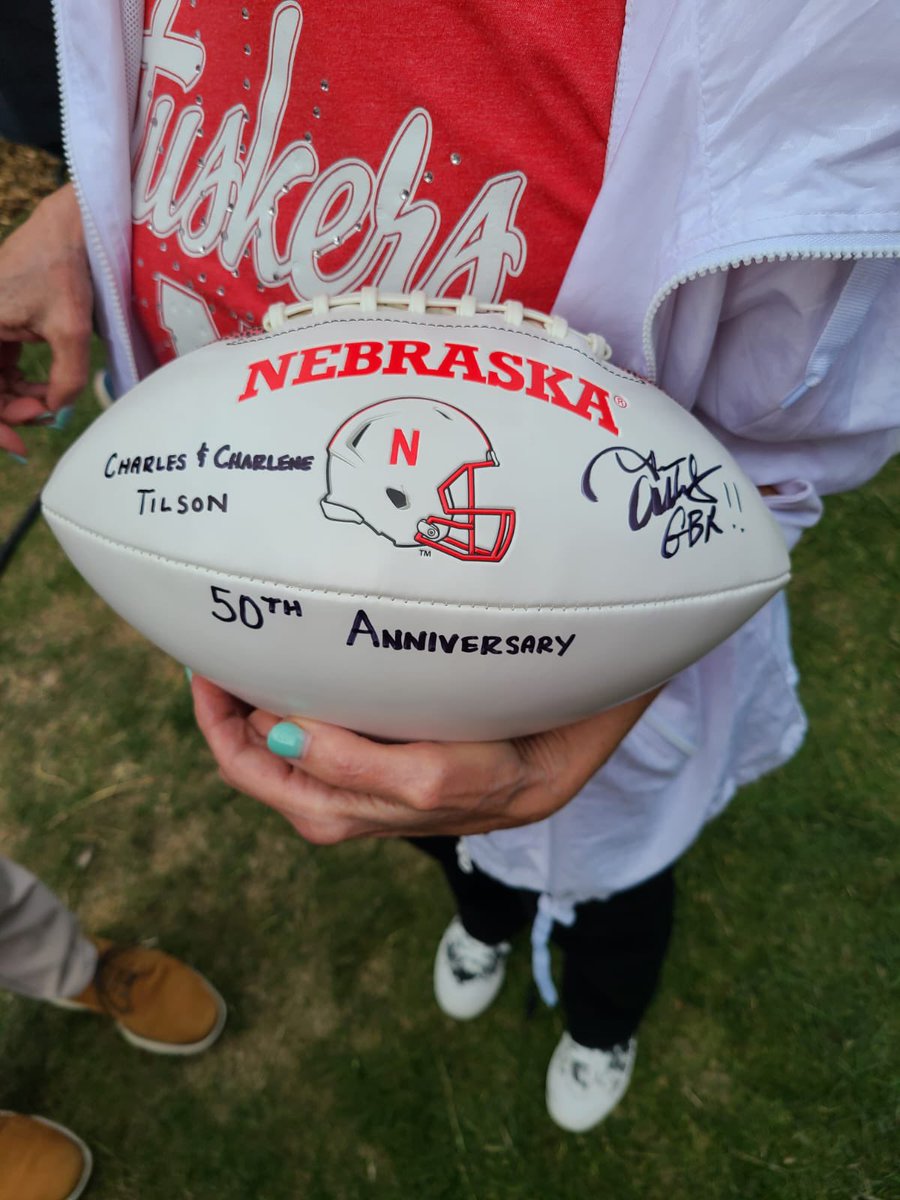 ShaneTilson's tweet photo. This was awesome! Thanks to @Huskers, @TrevAlberts and his staff for helping honor my parents 50th anniversary at the pep rally in Dublin! https://t.co/GWEaKmD69t