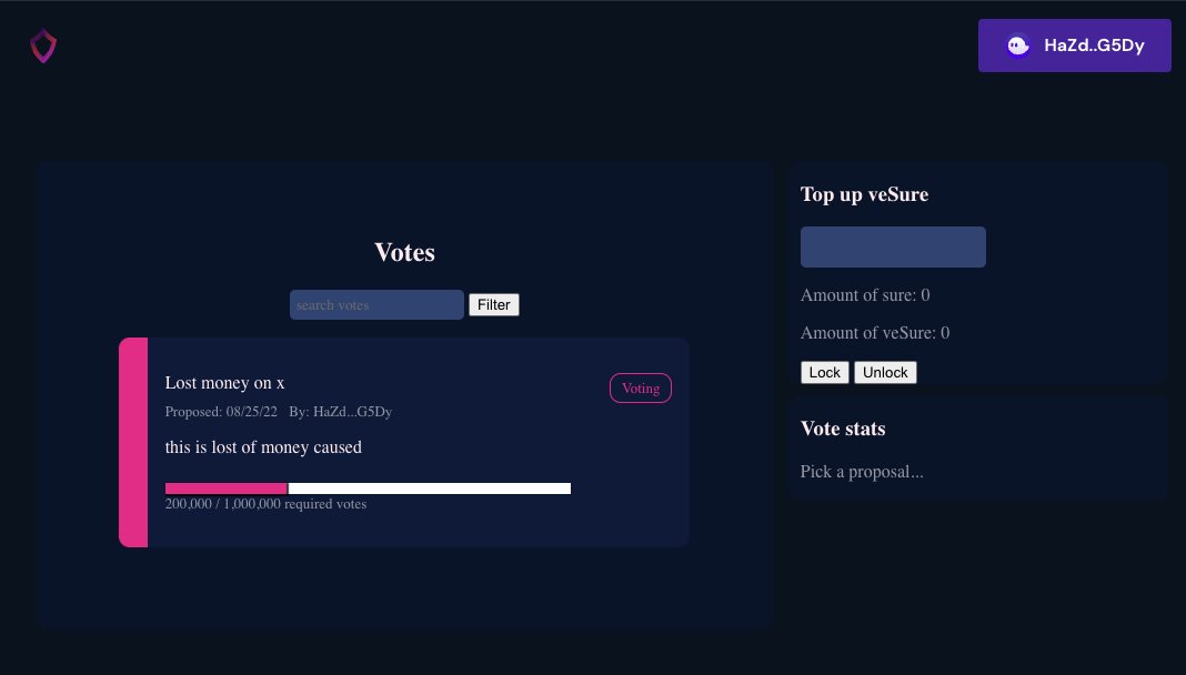 SureProtocol's tweet photo. been hacking during the #solana hacker house. 

ui not where it should be

stage 2🔮almost done

stay tuned 🛡️ https://t.co/Co4WsCdXxc