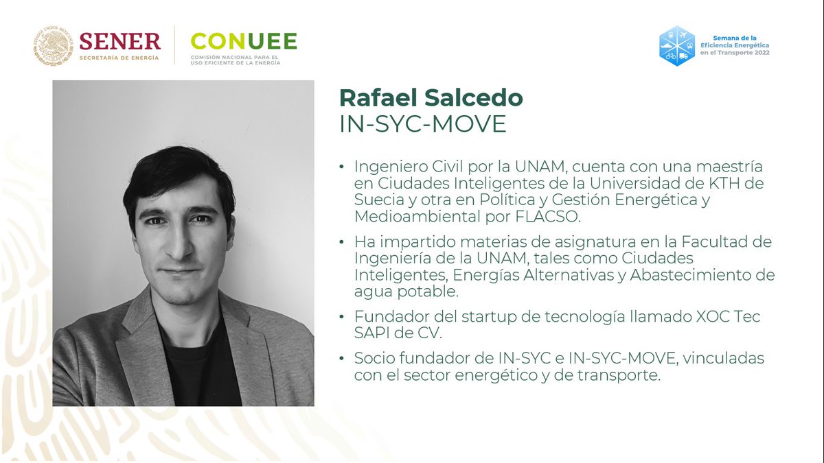 CTransp's tweet photo. 📌Damos paso a la ponencia de Rafael Salcedo de @InsycMove con el tema  "Análisis comparativo de los sistemas de transporte, en términos de eficiencia energética" 

Panel de movilidad 
🔴📽️Aquí la transmisión en vivo https://t.co/4oxeWbbbuG https://t.co/LCZwVJDGXg