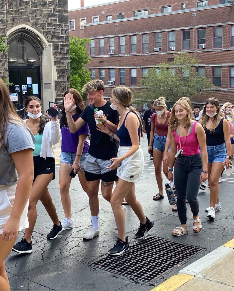 CarlowU's tweet photo. What a great day for a procession to kick-off Carlow University’s Matriculation ceremony, which marks the formal admittance of the Class of 2026, nearly 200 students from 13 states and 3 countries! 💜💛 https://t.co/CQwxrt2kOZ