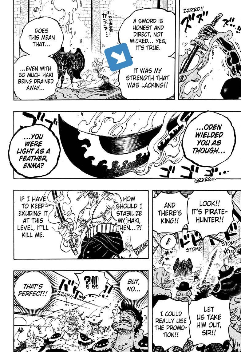 CJ🌓 on X: Enma intentionally forced Zoro to his limit so he can unleash  his Conquerors Haki sooner. Enma basically TRAINED Zoro, he isn't relient  on this sword to use coc, that's