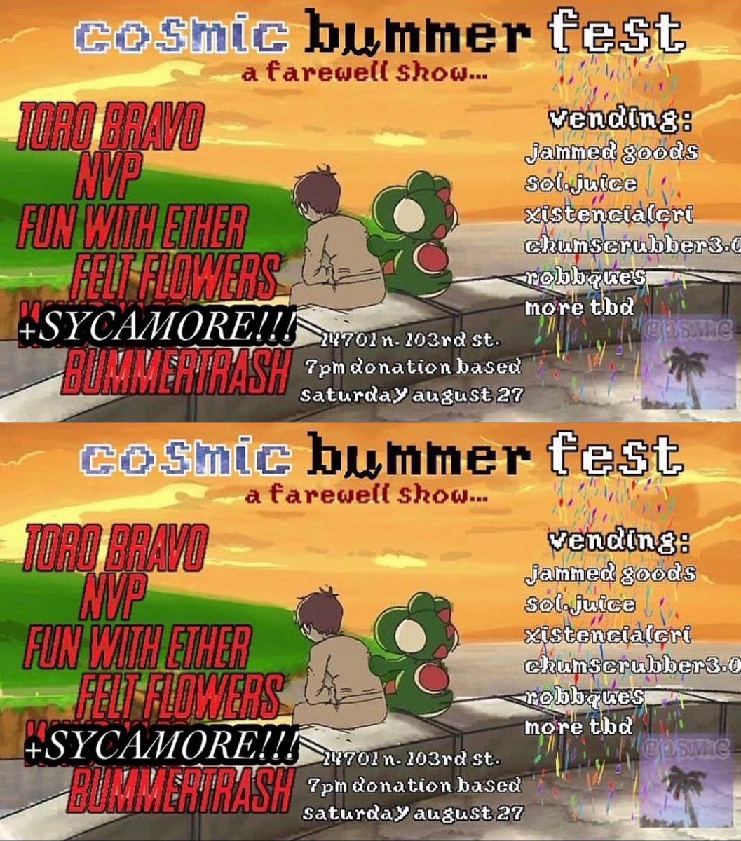 COSMIC BUMMER FEST IS TOMORROW 🌌🏠 

See you there 😉