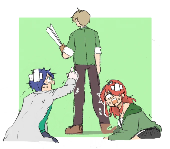 同期が全身フルに使って全力で楽しそうにしてるとこが見れて幸せです!#絵バンス #レインの依頼書 #まめねことレオス 