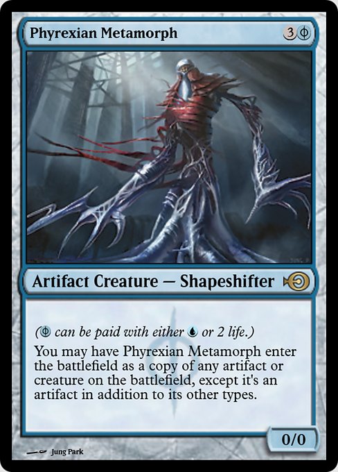 maigicartbot's tweet photo. Random card by #Scryfall is 'Phyrexian Metamorph', illustrated by Jung Park. New art generated using #CraiyonAI.
#mtg #magicthegathering #mtgcommunity #magic #tcg #mtgart #mtgdaily #mtgcard #craiyon #aiart #aiartwork https://t.co/7BaDiiJFAJ