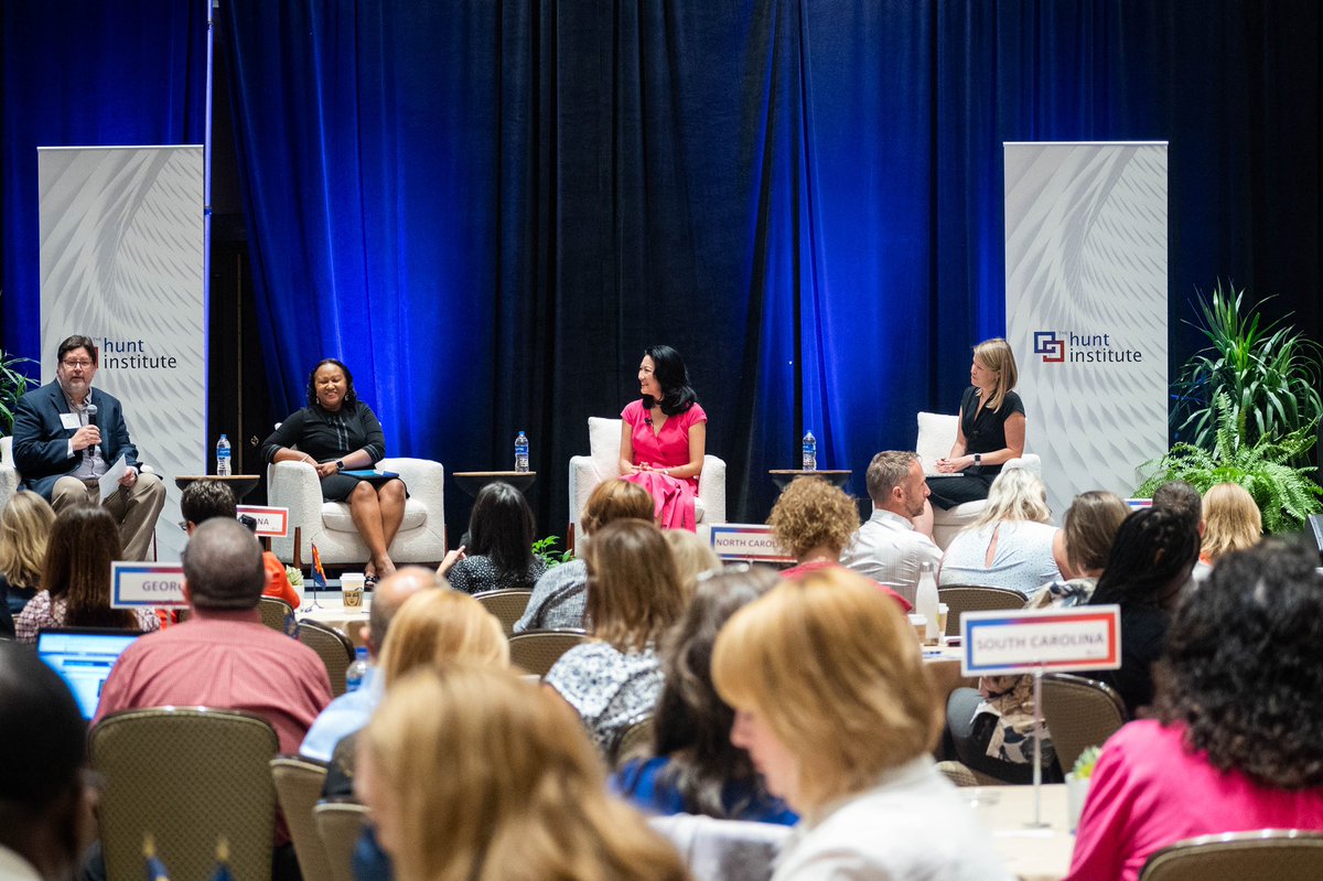 Hunt_Institute's tweet photo. After the past 2 years, where exactly does the #childcare industry stand? 

Here to discuss are resource experts @anne_hedgepeth, Dr. Lanette Dumas of @nafcc, and @MichelleNAEYC, moderated by our very own @DanWuori. #ECLS22 https://t.co/nAJufcgJmZ