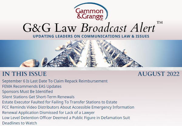 Check out this month's edition of the Broadcast Alert.  If you work in the radio and tv field, this is a must-read!
conta.cc/3Cy678E