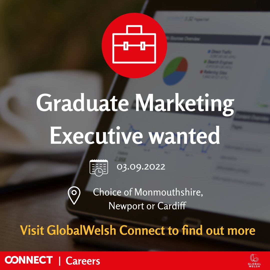 GlobalWelsh's tweet photo. Could you be the Global Marketing Executive for Wales and the World? 🏴🌎

We're looking for an energetic, proactive young person to become our new Graduate Global Marketing Executive.

Find out more about the role >> https://t.co/vfwJodFngf

#WeAreTheGlobalWelsh https://t.co/kPLI588F0R