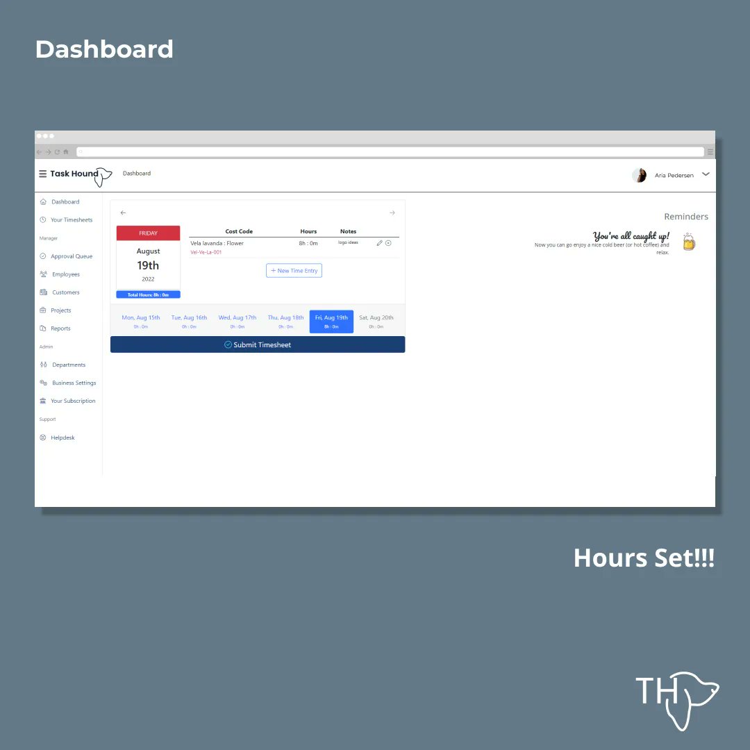 ItsTaskHound's tweet image. It’s time to put your time in the system, is direct in your dashboard just click the  + New time Entry 
just select the project that you been working, put the hours and the notes, just with that 3 steps your hours will be in the system. :D  
#TimeIsSimple #TaskHound #startup #
