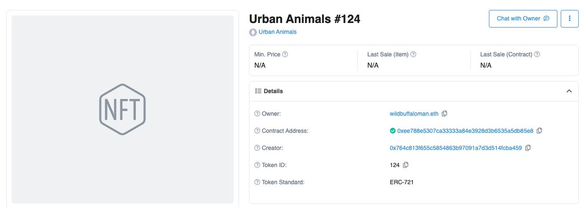 WildbuffaloMan's tweet photo. LFG, Wildbuffaloman is #123 &amp; #124 of @urbananimalsnft https://t.co/RyNwkzXKuZ