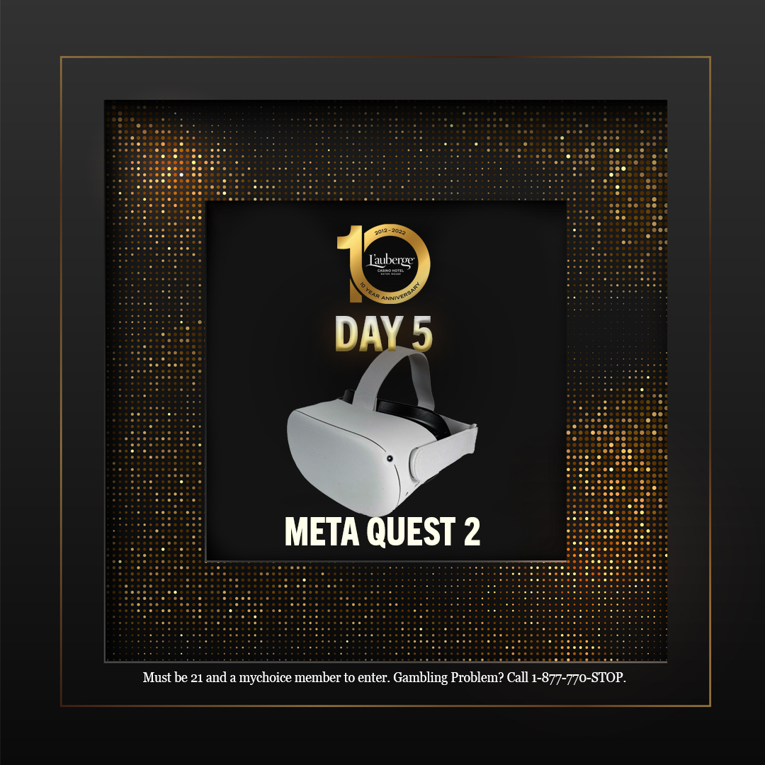 LAubergeBR's tweet photo. ✨ 10 DAYS OF GIVEAWAYS ✨                                                     
We're back on Twitter for Day 5! FOLLOW us, LIKE this tweet, and RETWEET for a chance to win a Meta Quest 2. A winner will be randomly selected and announced at noon tomorrow. Good luck! https://t.co/3fLlBJFvqo