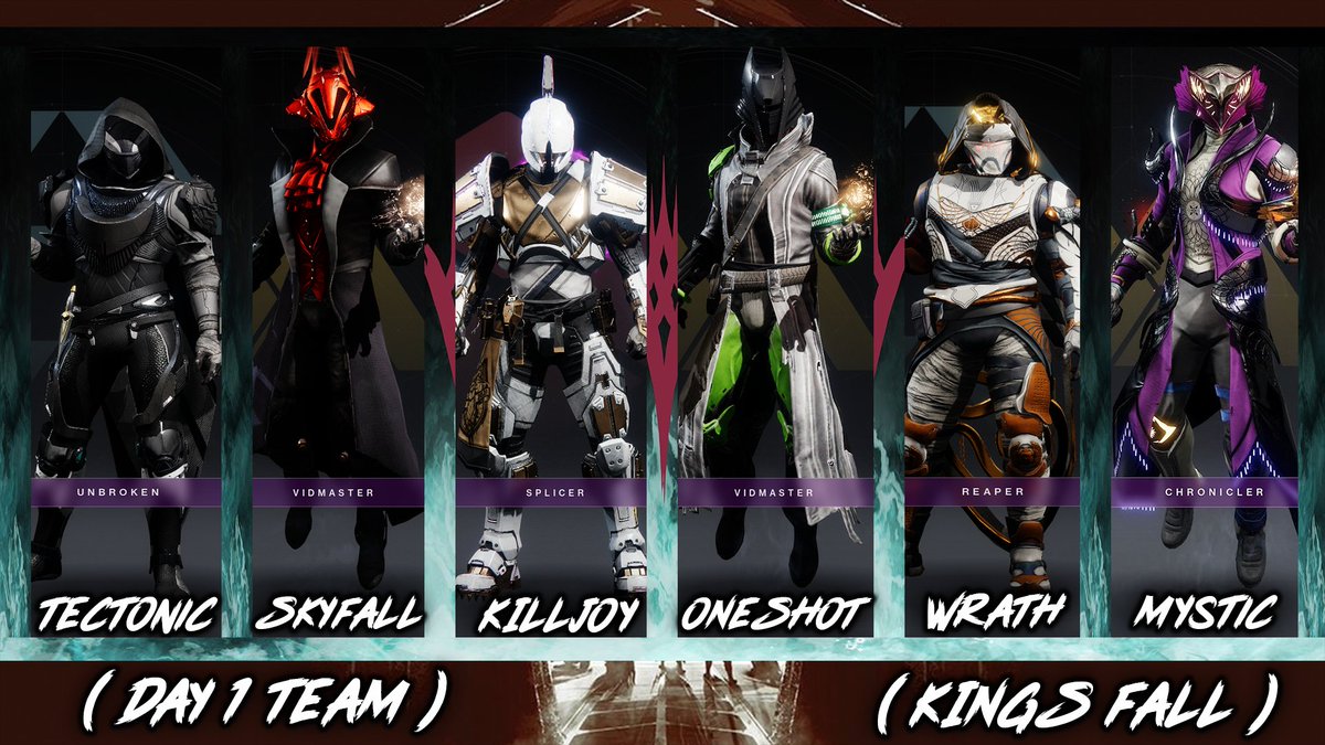 🔴LIVE NOW!!!

Playing #Destiny2 

Day one Kings Fall

Playing with 
Mystic Knight 
@MARTYBELL4
 
Skyfall
<a href="/SKYFALL_TV/">SKYFALL</a> 
 
Wrath 
<a href="/VagabondWrath/">Vagabond Wrath</a>
 
OneShot 
<a href="/vee1_jay/">johnny vines</a>
 
Killjoy