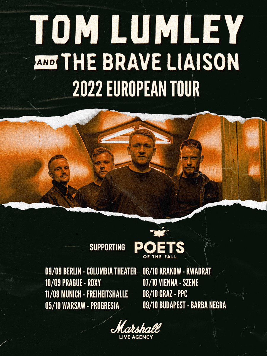 EUROPE! We are taking our first trip across the water to support our friends @PoetsOfTheFall on their European tour. 

To be given the opportunity to play our music in five new countries, across eight dates to thousands of new people is mind blowing! 🤯

poetsofthefall.com