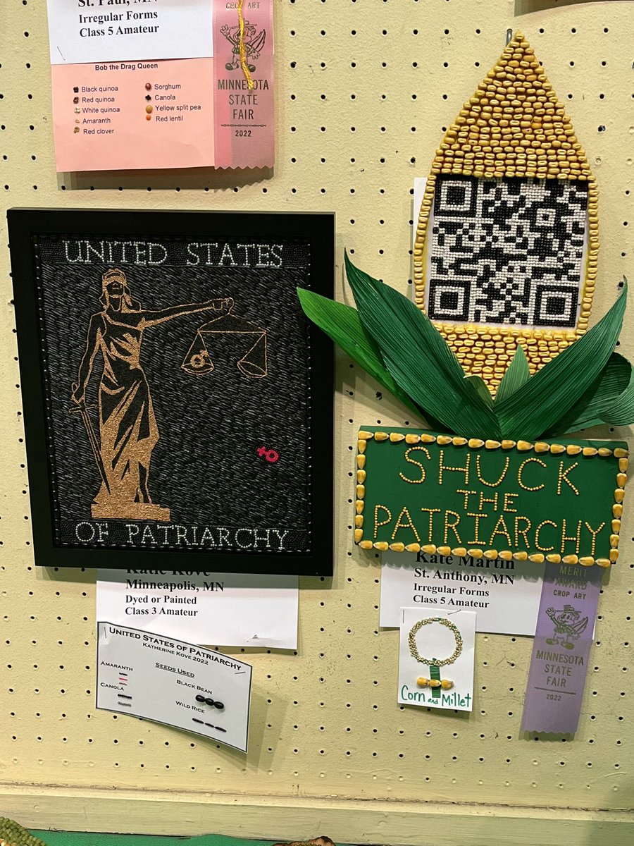 SusanSey's tweet photo. There’s a lot to love about the #MNStateFair but the crop art this year is absolutely delighting me. 

Shuck the patriarchy indeed.

#RoeRoeRoeYourVote https://t.co/dbcqgelY0c