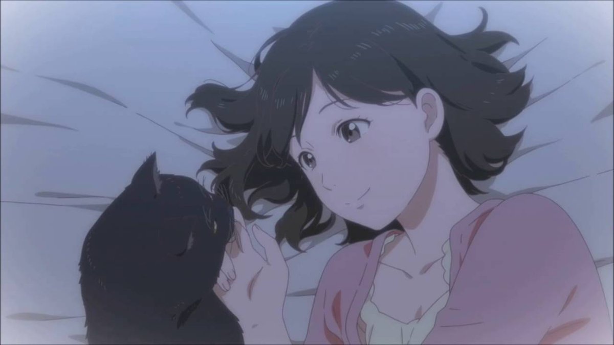 levmauc's tweet photo. Qué bonita miniserie es SHE AND HER CAT: EVERYTHING FLOWS, la historia de una chica que atraviesa un momento complicado en su vida contada desde el punto de vista de su gato. Una preciosa carta de amor a los felinos basado en un cortometraje de Shinkai que te deja roto. https://t.co/vkGsNJsbvz